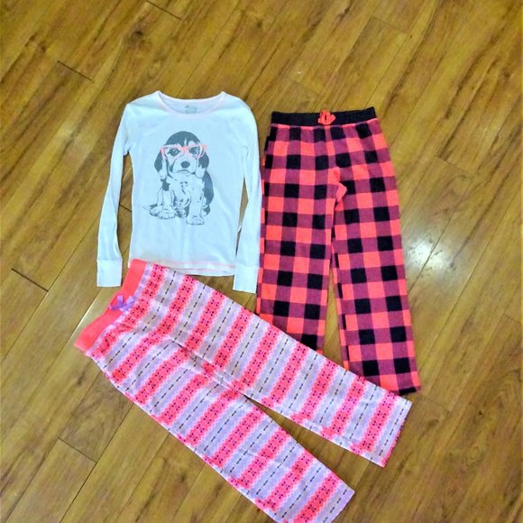 Lumberjack pajama set fleece cozy L 10 12 - Picture 4 of 6